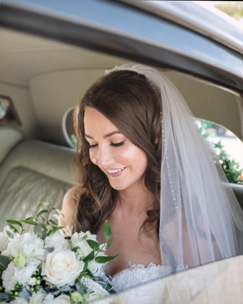 photo of bride with makeup done by Paula Byrne