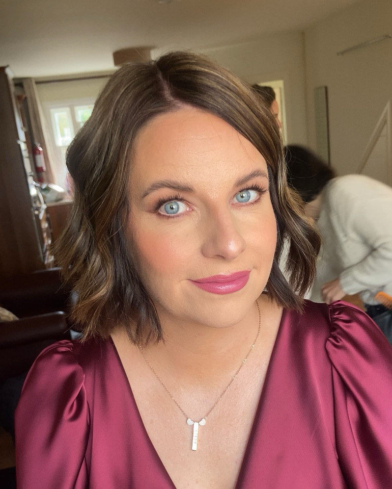 photo of bridesmaid with makeup done by Paula Byrne